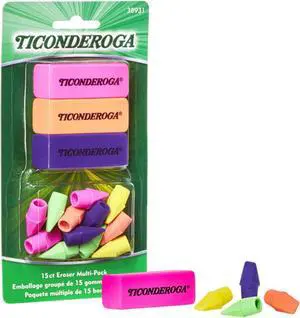 Eraser Combo Set, Neon, 3 Beveled, 12 Wedge Cap