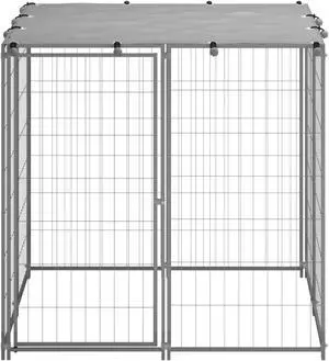 vidaXL Dog Kennel Silver 43.3"x43.3"x43.3" Steel vidaXL Dog Kennel Silver 43.3"x43.3"x43.3" Steel