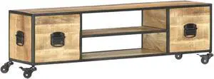 vidaXL TV Cabinet 51.2"x11.8"x15.4" Solid Mango Wood