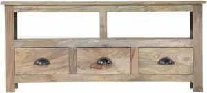 vidaXL TV Cabinet 43.3"x11.8"x19.7" Solid Mango Wood