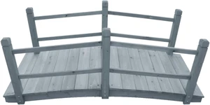 vidaXL Garden Bridge Gray 55.1"x23.6"x22" Solid Firwood vidaXL Garden Bridge Gray 55.1"x23.6"x22" Solid Firwood