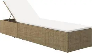 vidaXL Sunlounger Poly Rattan Brown and Cream White