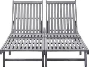 vidaXL 2-Person Sun Lounger Solid Acacia Wood vidaXL 2-Person Sun Lounger Solid Acacia Wood