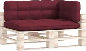 vidaXL Pallet Sofa Cushions 3 pcs Wine Red