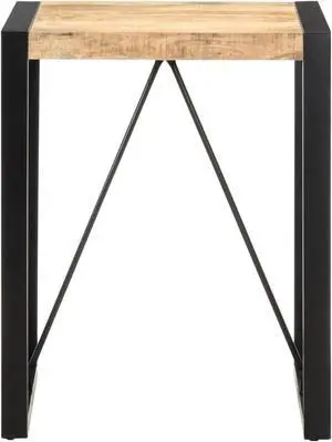 vidaXL Dining Table 23.6"x23.6"x29.5" Solid Rough Mango Wood