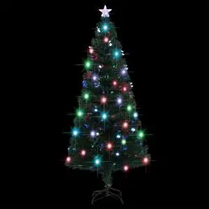 vidaXL Artificial Christmas Tree with Stand/LED 59.1" Fiber Optic