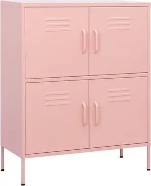 vidaXL Storage Cabinet Pink 31.5"x13.8"x40" Steel