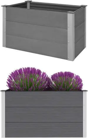 vidaXL Garden Raised Bed WPC 39.4"x19.7"x21.3" Gray