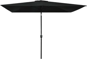 vidaXL Outdoor Parasol with Metal Pole 118"x78.7" Black