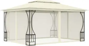 vidaXL Gazebo with Nets 9.8'x13.1'x8.7' Cream