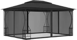 vidaXL Gazebo with Nets 9.8'x13.1'x8.7' Anthracite