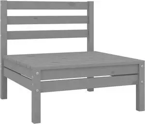 vidaXL Patio Middle Sofas 2 pcs Gray Solid Pinewood