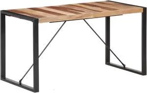 vidaXL Dining Table 55.1"x27.6"x29.5" Solid Wood with Sheesham Finish