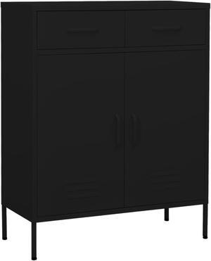 vidaXL Storage Cabinet Black 31.5"x13.8"x40" Steel