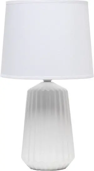 Simple Designs Off White Pleated Base Table Lamp
