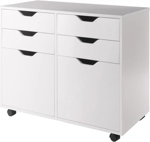 Halifax Wide 2-Door Storage Cabinet, 4-Drawer, White Halifax Wide 2-Door Storage Cabinet, 4-Drawer, White
