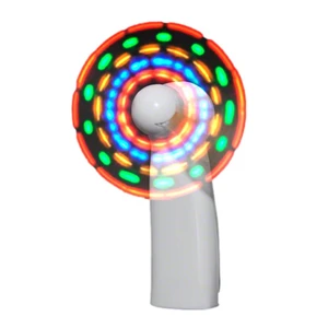 Portable Light Up Mini Cooling Fan with White Handle Battery Operated for Hot Weather Portable Light Up Mini Cooling Fan with White Handle Battery Operated for Hot Weather