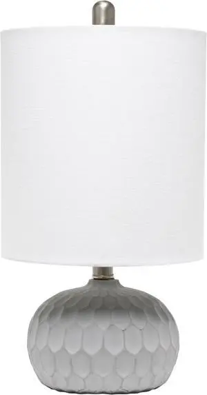 Lalia Home Concrete Thumbprint Table Lamp with White Fabric Shade