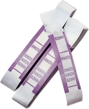 Iconex Color-Coded Kraft Currency Straps ,STRAP,BILL,ADHS,$2000,VL