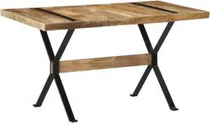 vidaXL Dining Table 55.1"x27.6"x29.9" Rough Mango Wood