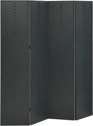 vidaXL 4-Panel Room Divider Anthracite 63"x70.9" Steel