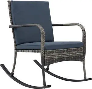 vidaXL Garden Rocking Chair Poly Rattan Anthracite
