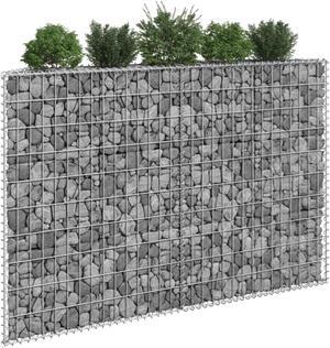 vidaXL Trapezium Gabion Raised Bed Galvanized Steel 59.1"x7.9"x39.4"