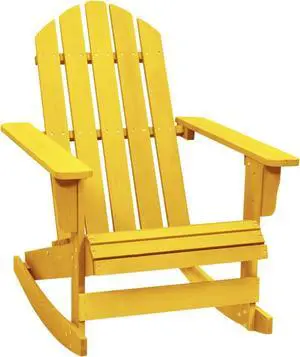 vidaXL Patio Adirondack Rocking Chair Solid Fir Wood Yellow