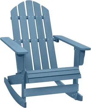 vidaXL Patio Adirondack Rocking Chair Solid Fir Wood Blue