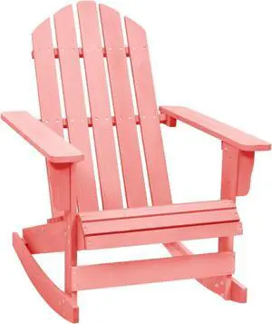 vidaXL Patio Adirondack Rocking Chair Solid Fir Wood Pink