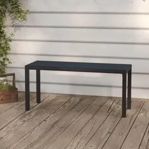 vidaXL Patio Bench 43.3" Steel and WPC Black
