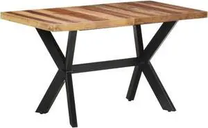 vidaXL Dining Table 55.1"x27.6"x29.5" Solid Wood with Sheesham Finish
