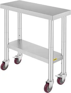 12" X 30" Kitchen Work Table With Wheels Commercial Kitchen Restaurant Table 12" X 30" Kitchen Work Table With Wheels Commercial Kitchen Restaurant Table