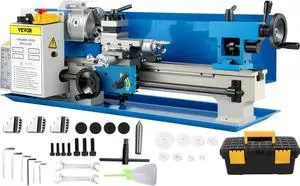 VEVOR 7"x12" Mini Metal Lathe Metalworking Woodworking Bench Top Spindle Dc Motor