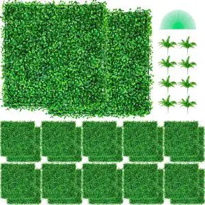 VEVOR Artificial Boxwood Panel Hedge Decor 24 Pcs 20x20 Inch Privacy Fence Panel Grass