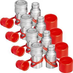 4 Sets 1/2" Npt Hydraulic Couplers Flat Face Quick Connect Skid Steer Bobcat