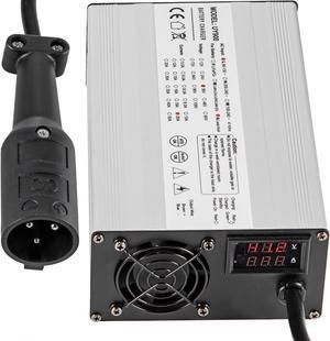 VEVOR 48V 15A Golf Cart Battery Charger Club Car Charger 3 Pin Round Plug / LED