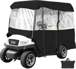 Vevor Couvercle De Voiturette De Golf Pour 4 Passagers Noir Pour Voiture De Club
