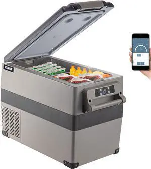 VEVOR Car Fridge Freezer Cooler Mini Refrigerator 47.5qt Portable Lg Compressor 12/24v