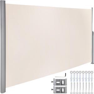 VEVOR Retractable Side Awning Patio Screen Retractable Fence 63x118inch Privacy Screen