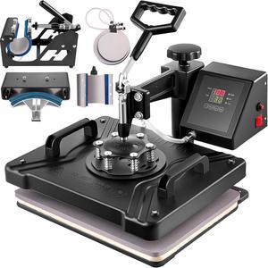 VEVOR 6 In 1 Heat Press 12"x15" Digital Sublimation Kit 360 Swing Away for T-Shirts