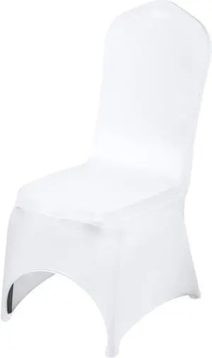 VEVOR 50pcs Stretch Spandex White Chair Covers Wedding Party Arched Front 50 Slipcover