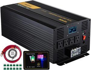 VEVOR Pure Sine Wave Inverter Power Inverter 3500W DC12V to AC120V Inverter LCD