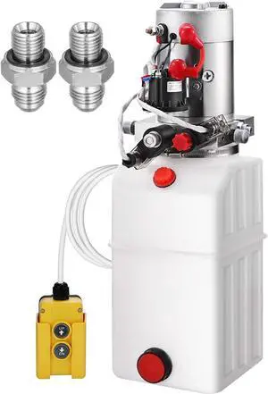 VEVOR 6 Quart Double Acting Hydraulic Pump Dump Trailer Control Kit Lift Power Unit