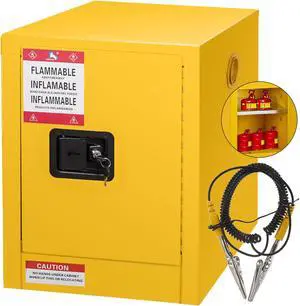 VEVOR 12 Gallon Yellow Safety Storage Cabinet For Flammable Liquid Leak-proof Manual Close