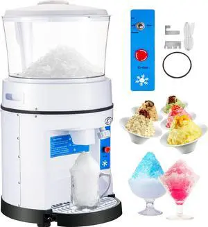 VEVOR Commercial Ice Shaver Ice Crusher 1100lbs/h Snow Cone Maker 17.6lbs Hopper 350w