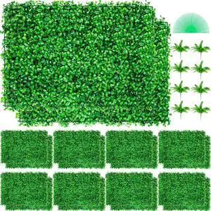 VEVOR Artificial Boxwood Panel Hedge Decor 24 Pcs 24x16 Inch Privacy Fence Panel Grass