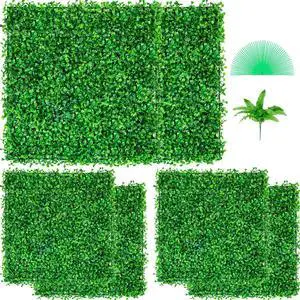 VEVOR Artificial Boxwood Panel Hedge Decor 6pcs 20x20 Inches Privacy Fence Panel Grass