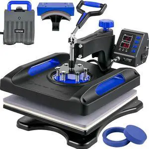 VEVOR 15 X 15 5 In 1 Blue Heat Press Sublimation Machine For Mug/cup