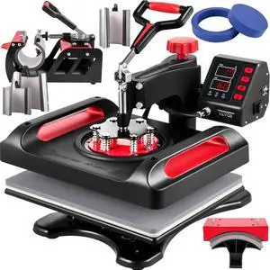 VEVOR Heat Press Machine Sublimation Machine 12 X 15 Inch 8 In 1 Red Heat Press
